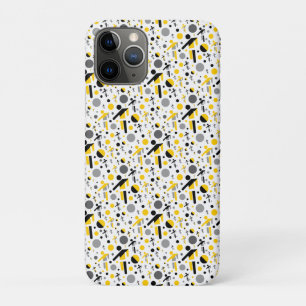 Capa Para iPhone 11 Pro Padrão de silhueta de futebol preto e amarelo fofo