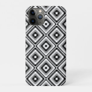 Capa Para iPhone 11 Pro Padrão de Símbolo Aztec Estilizado BW+Cinza