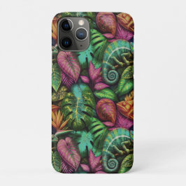 Capa Para iPhone 11 Pro Padrão de Superfície Contínua Sonhos da Selva do C