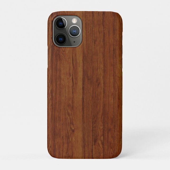 Capa Para iPhone 11 Pro Padrão de Textura de Madeira de Bambu Muito Realis (Verso)