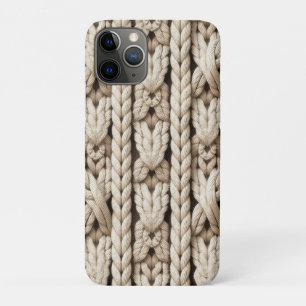 Capa Para iPhone 11 Pro Padrão de Tricô de Corda Grosso Seamless
