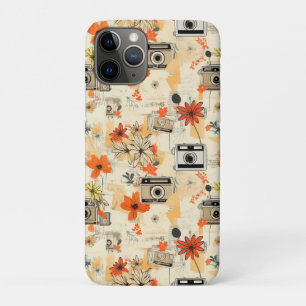Capa Para iPhone 11 Pro Padrão de Vintage Floral & Camera (5)