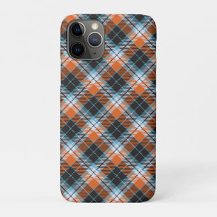 Capa Para iPhone 11 Pro Padrão de Xadrez Azul Laranja do outono