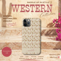 Padrão Desenhado à Mão Country Western com Letra