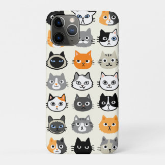 Capa Para iPhone 11 Pro Padrão do Cat Faces | Fanfarrão de Gato de Gato Le