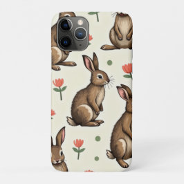 Capa Para iPhone 11 Pro Padrão do coelho da vinheta