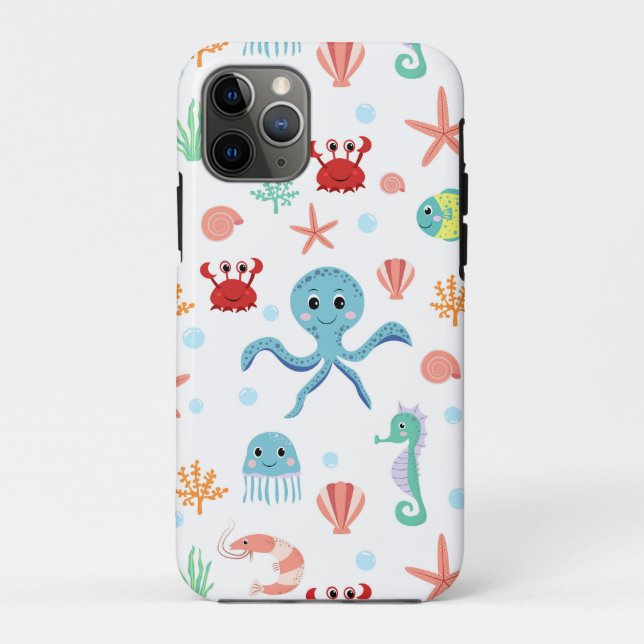 Capa Para iPhone 11 Pro Padrão do mundo do mar (Verso)