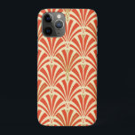 Capa Para iPhone 11 Pro Padrão do ventilador Art Deco - laranja de mandari<br><div class="desc">Reprodução digital de um papel de parede clássico,  Art Deco,  padrão de ventoinha - laranja de mandarina profunda em laranja claro,  cor de xerez,  embelezado com ouro</div>