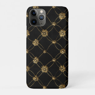 Capa Para iPhone 11 Pro Padrão Dourado de luxo em fundo preto