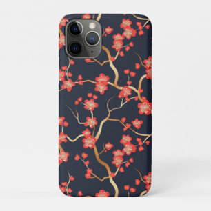 Capa Para iPhone 11 Pro Padrão Elegante De Flor De Cereja Sem Costura (3)