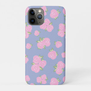 Capa Para iPhone 11 Pro padrão floral de rosas vintage