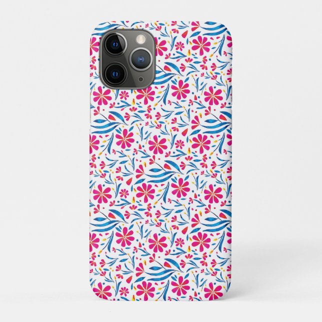 Capa Para iPhone 11 Pro Padrão Floral de Uplifting por Aquarela (Verso)