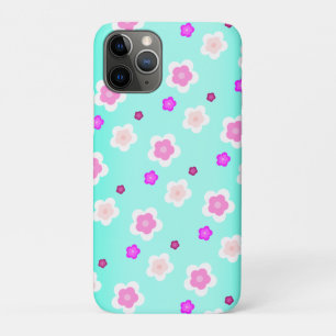 Capa Para iPhone 11 Pro Padrão floral roxo Primavera aqua moderno