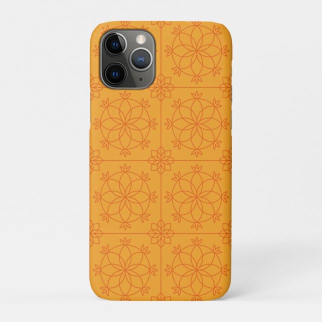 Capa Para iPhone 11 Pro Padrão geométrico de mandala amarela decorativa (Verso)