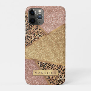 Capa Para iPhone 11 Pro Padrão Geométrico Luminoso de Lâmpada Dourada c