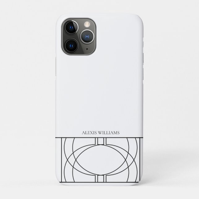 Capa Para iPhone 11 Pro Padrão Geométrico Moderno (Verso)