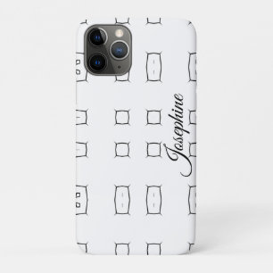 Capa Para iPhone 11 Pro Padrão Geométrico Preto e Branco   Abstrato Minima