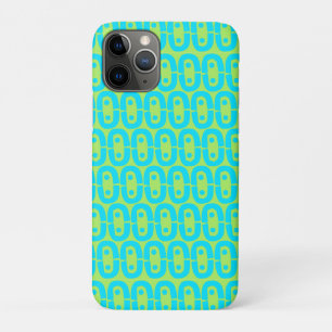 Capa Para iPhone 11 Pro Padrão Geométrico Turquesa e Verde Lima