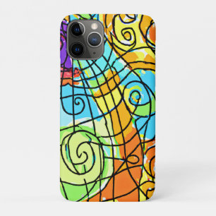 Capa Para iPhone 11 Pro Padrão Geométrico Vibrante