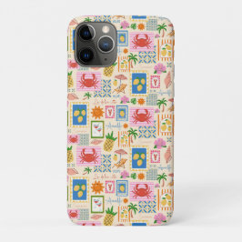 Capa Para iPhone 11 Pro Padrão Mediterrâneo de Verão da Costa Amalfitana