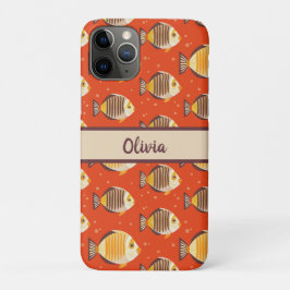 Capa Para iPhone 11 Pro Padrão Moderno de Peixes Tropicais