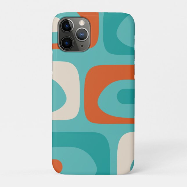 Capa Para iPhone 11 Pro Padrão Moderno do Piquet do século médio Laranja T (Verso)