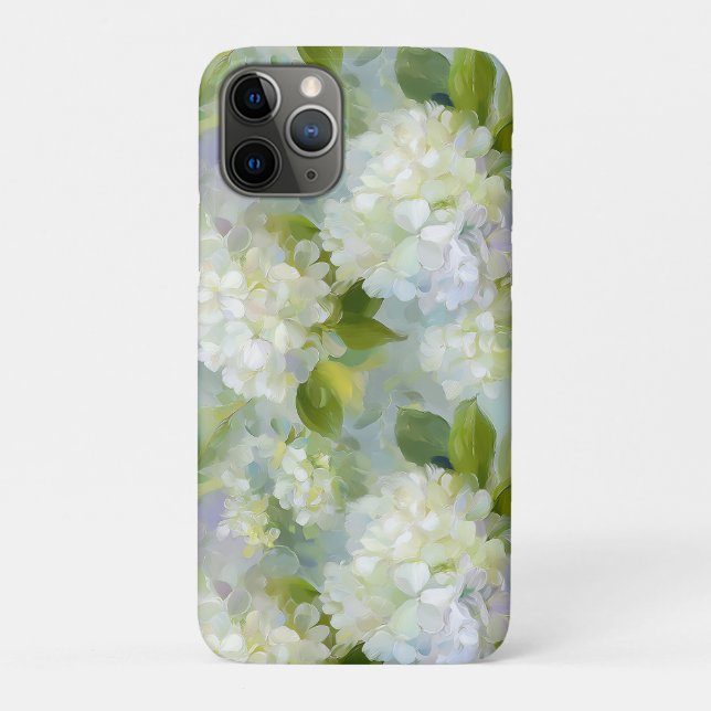 Capa Para iPhone 11 Pro Padrão Painterly Hydrangea (Verso)
