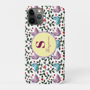 Capa Para iPhone 11 Pro Padrão personalizado de pássaros customizado