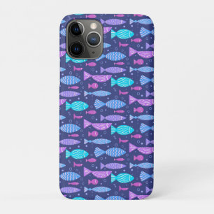 Capa Para iPhone 11 Pro Padrão plano de boho sem costura com peixes de rab