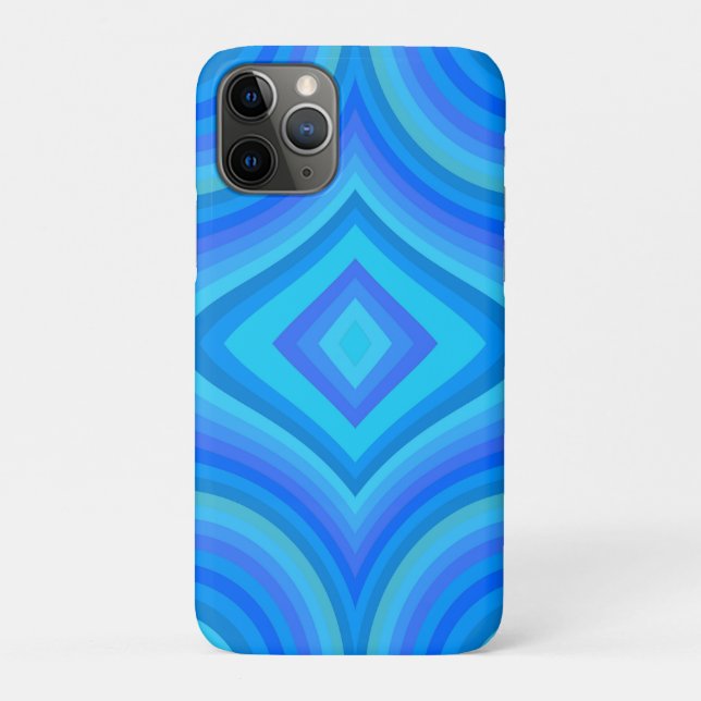 Capa Para iPhone 11 Pro Padrão retroativo azul (Verso)