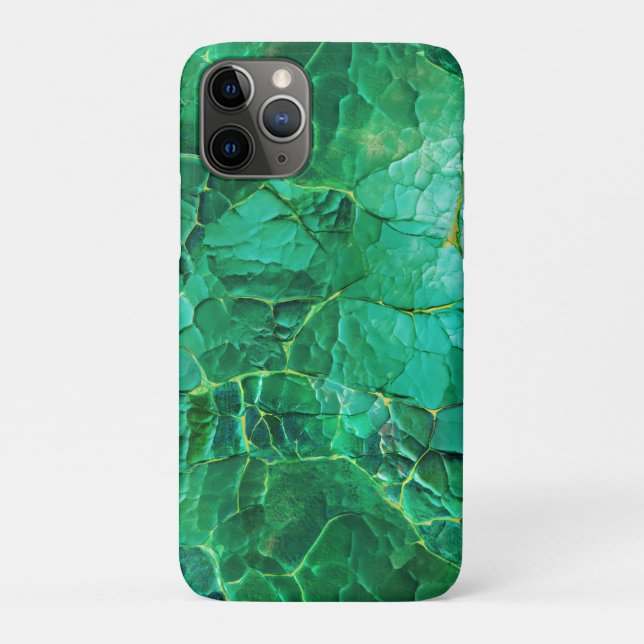 Capa Para iPhone 11 Pro Padrão Texturizado de Turquesa Vibrante (Verso)