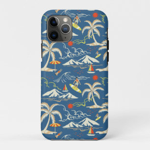 Capa Para iPhone 11 Pro Padrão tropical do Surf retroativo