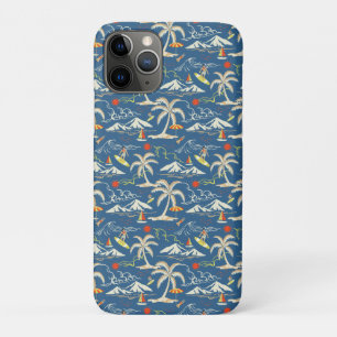 Capa Para iPhone 11 Pro Padrão tropical do Surf retroativo