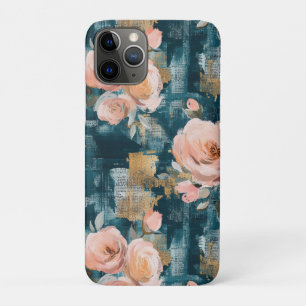 Capa Para iPhone 11 Pro Padrão Vintage Watercolor Floral Abstrato (3)