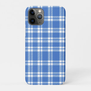 Capa Para iPhone 11 Pro Padrão Xadrez Azul Gingham Retro Fofo