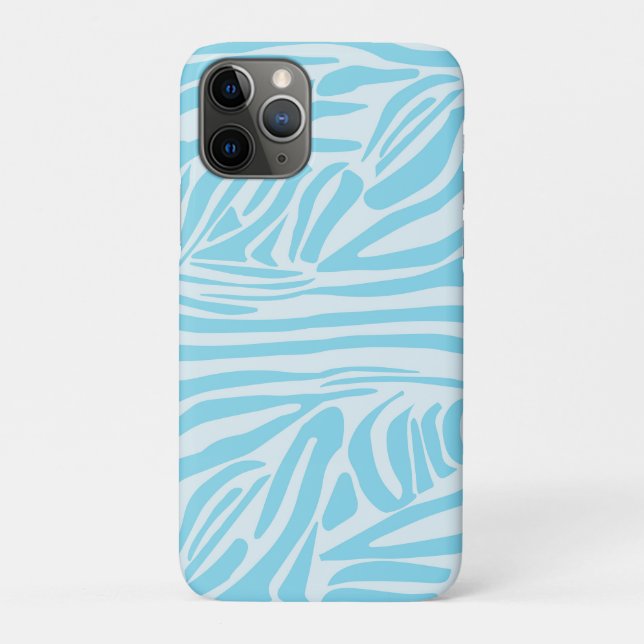 Capa Para iPhone 11 Pro Padrão Zebra Azul (Verso)