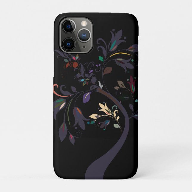 Capa Para iPhone 11 Pro Padrões de Flores Coloridas na moda (Verso)