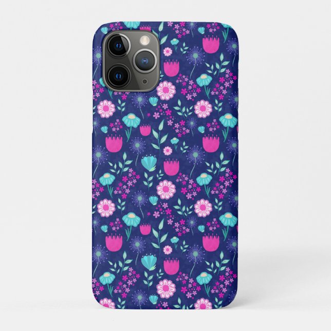 Capa Para iPhone 11 Pro Padrões florais bonitos (Verso)