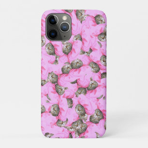 Capa Para iPhone 11 Pro Padrões Rosa De Gatos Engraçados