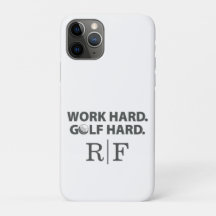 Pai de Golfe Engraçado Monograma Trabalhe Duro Gol
