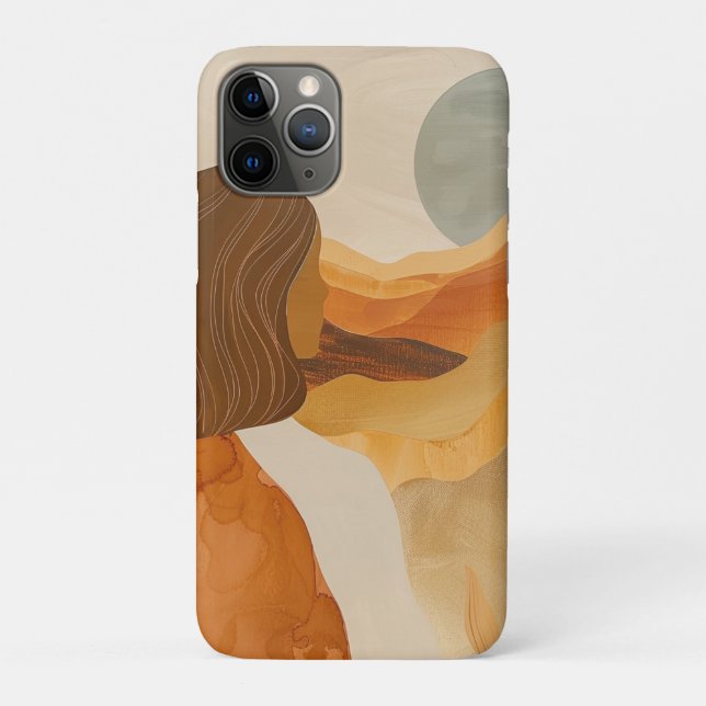 Capa Para iPhone 11 Pro Paisagem Boho Abstrato (17) (Verso)
