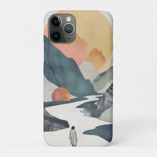 Capa Para iPhone 11 Pro Paisagem Boho Abstrato (2)