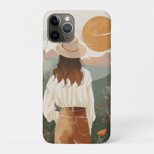 Capa Para iPhone 11 Pro Paisagem Boho Abstrato (20)