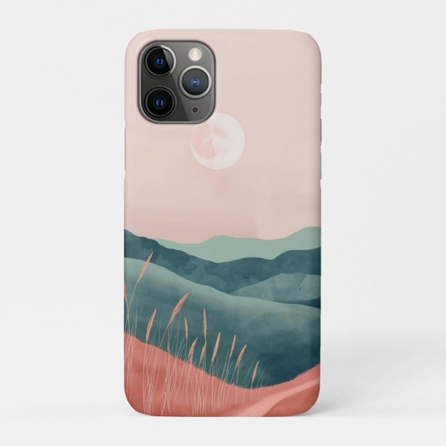 Capa Para iPhone 11 Pro Paisagem Boho Abstrato (7) (Verso)