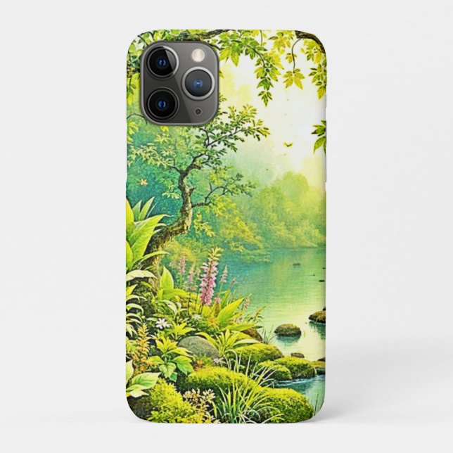 Capa Para iPhone 11 Pro Paisagem da Floresta Sunliente (Verso)
