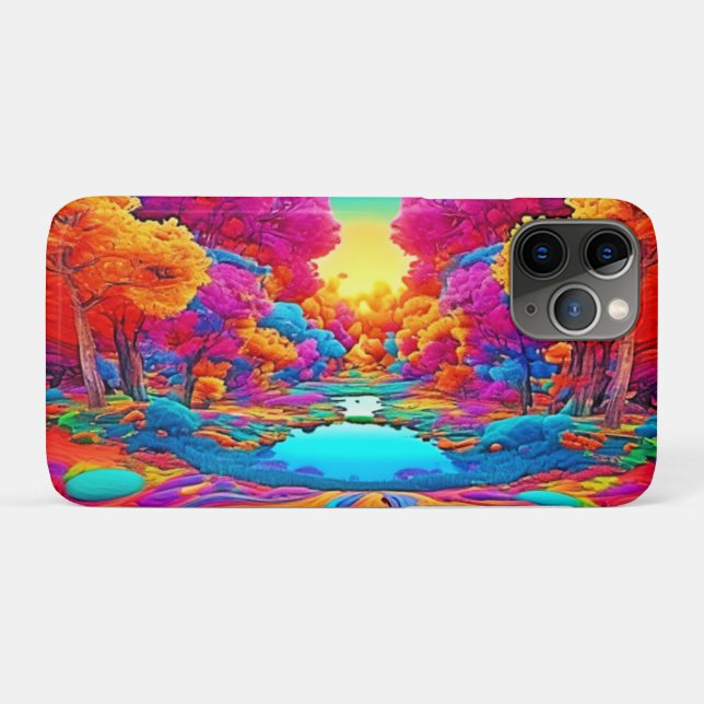 Capa Para iPhone 11 Pro Paisagem de Fantasia Colorida (Verso (horizontal))