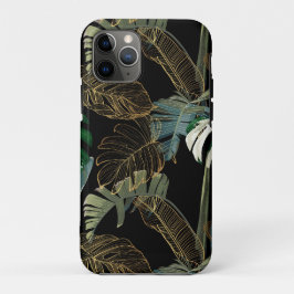 Capa Para iPhone 11 Pro Palma de colheita noturna tropical, banana, planta