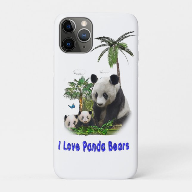 Capa Para iPhone 11 Pro Panda Bears (Verso)