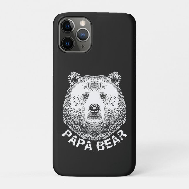 Capa Para iPhone 11 Pro Papá Urso, Ilustração Desenhada À Mão (Verso)