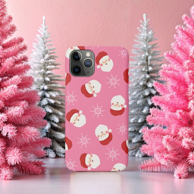 Capa Para iPhone 11 Pro Papais noeis rosa 2 (Pink Santa iPhone Case)